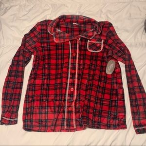 Plaid Button down Pj set